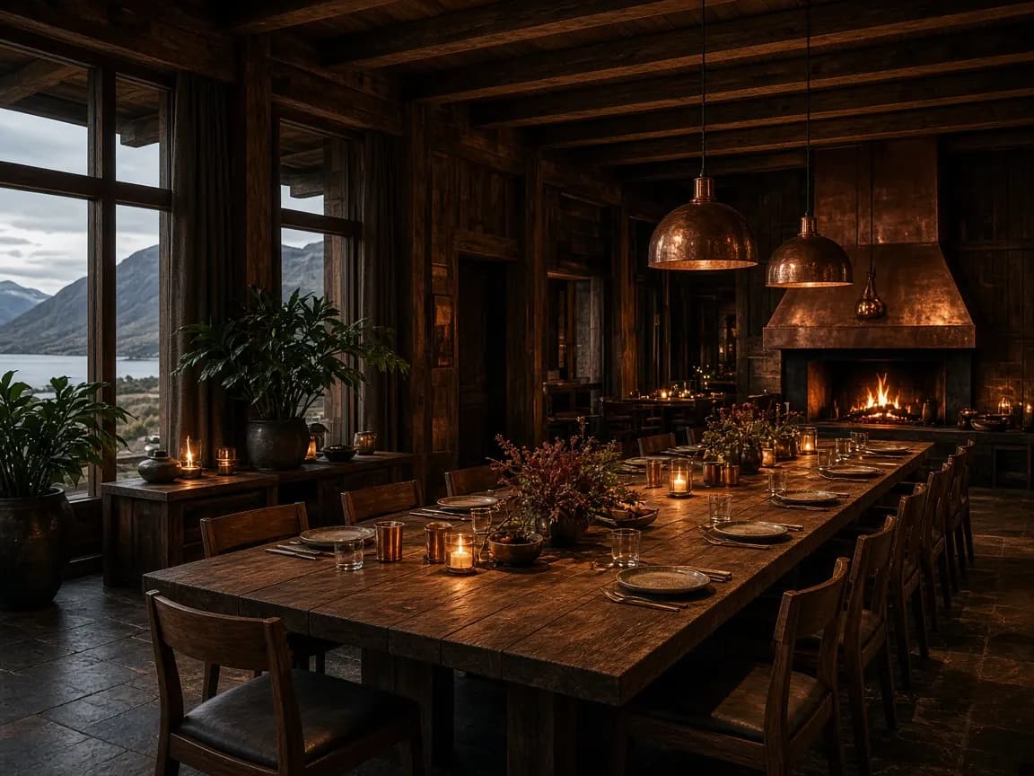 Comedor de cocina de fuego en Lenga Austral